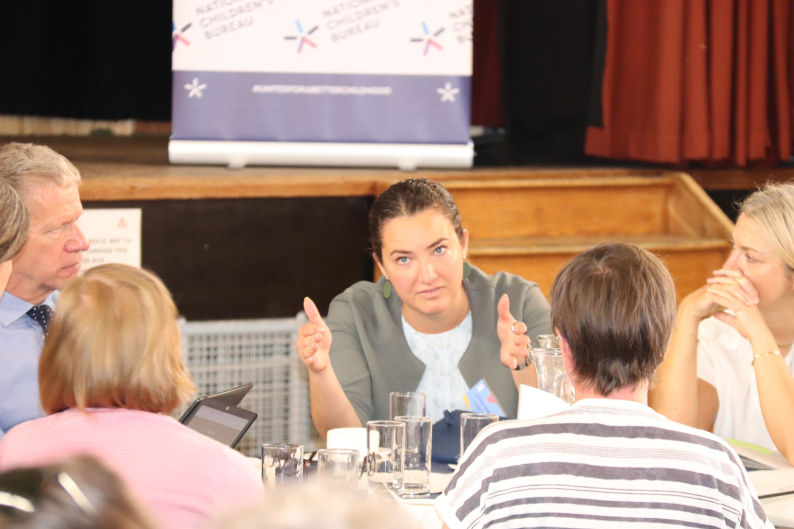 Early years leaders sat around a table discussing issues at the NCB Summit