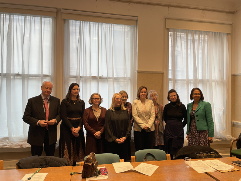Members of the APPGC, including returning chair Jess Asato and returning officer Baroness Tyler. 